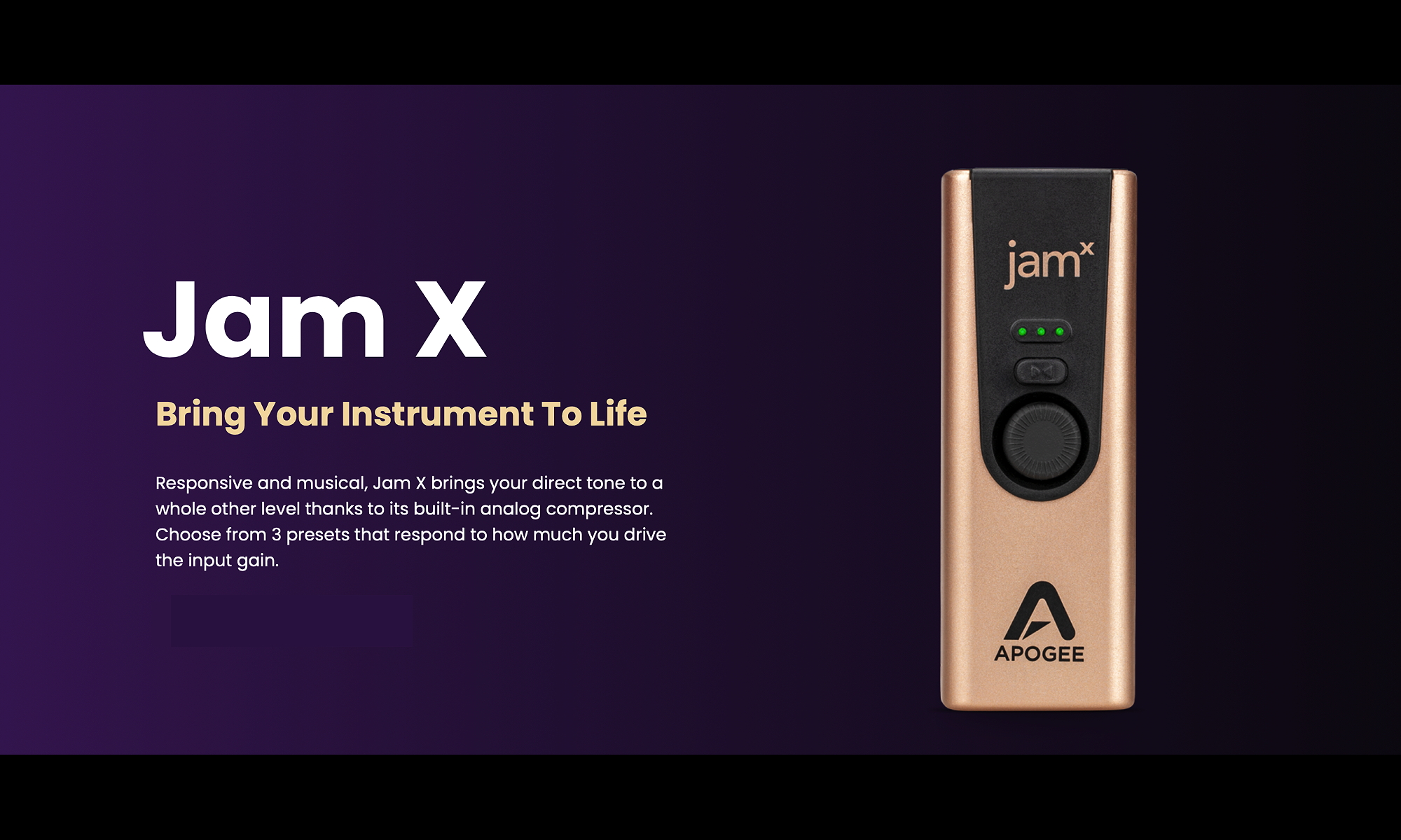 Apogee JAM X mobile guitar interface