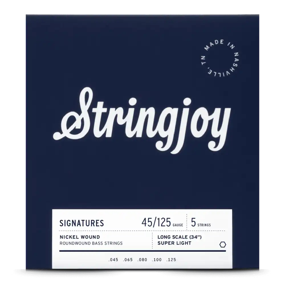 Stringjoy 45-125 Long Scale 5-String Bass strings Signatures - Nickel Wound Bass Guitar Strings